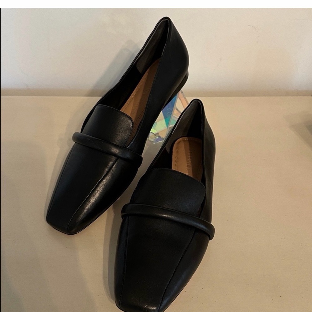 ✨VERONICA BEARD Black Leather Flats-loafer~Size 8.5 - Picture 4 of 10